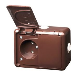 HERMI Kištukinis lizdas be įžeminimo, IP44