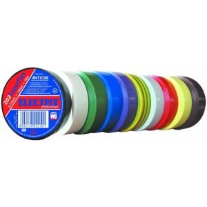 Juosta izoliacinė PVC, 10m x 15mm x 0,13mm, atspari drėgmei, nepalaikanti degimo, mėlyna, iki +80°C, Anticor Electrix 211 blue