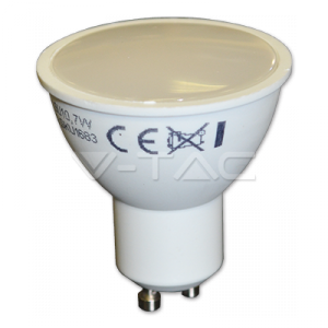 7W LED lemputė V-TAC GU10 SMD, (3000K) šiltai balta