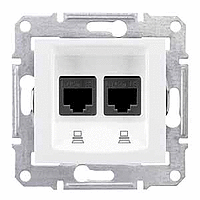 Sedna PC lizdas 2v. baltas 2xRJ45 Cat.5e UTP