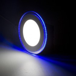 LED įmontuojamas šviestuvas Apvalus white+blue 10W+2W 3000K