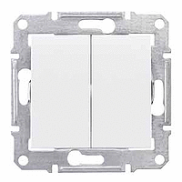 Sedna perjungiklis 2 klavišų baltas 10A 250V