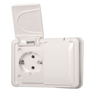 HERMI Įleistinis kištukinis lizdas su įžeminimu, IP44, 2-vietis