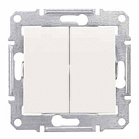 Sedna jungiklis 2 klavišų kreminis 10A 250V