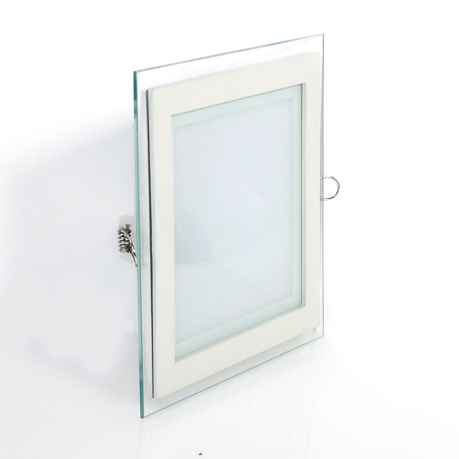 LED įmontuojamas šviestuvas keturkampis/stiklas SMD 12W 4000K