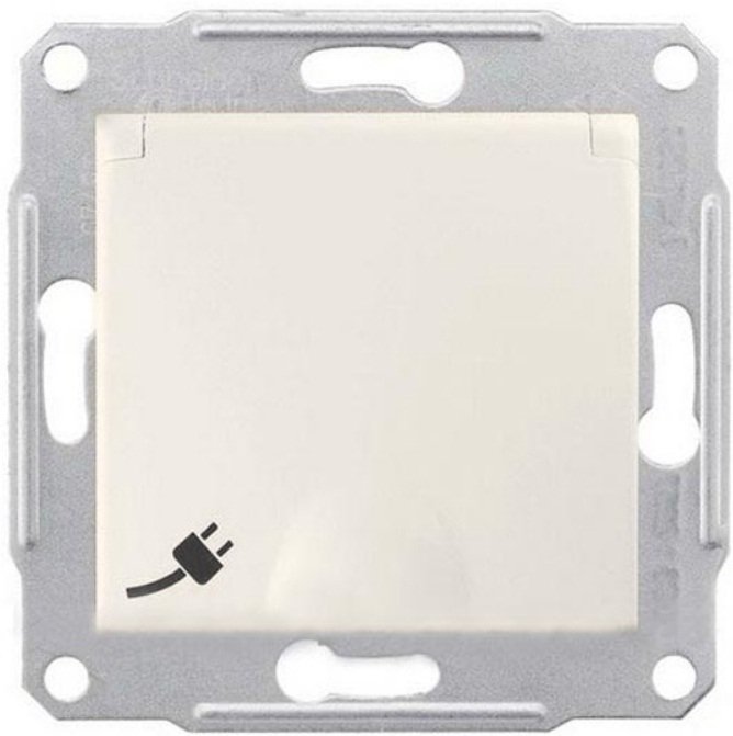 Sedna kištukinis lizdas su įžeminimu ir dangteliu kreminis IP44 16A 250V