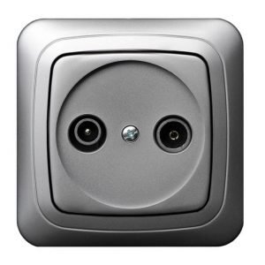 Alfa Televizijos lizdas (TV + R), galinis, be rėmelio (metalo sp.)